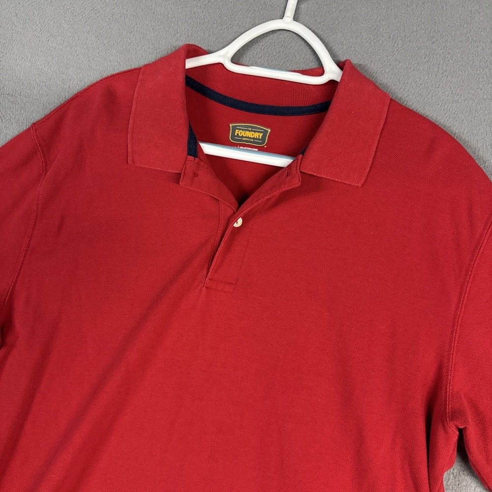 Foundry Supply Co Polo Shirt Mens Large Tall Red Performance Stretch Cotton Work